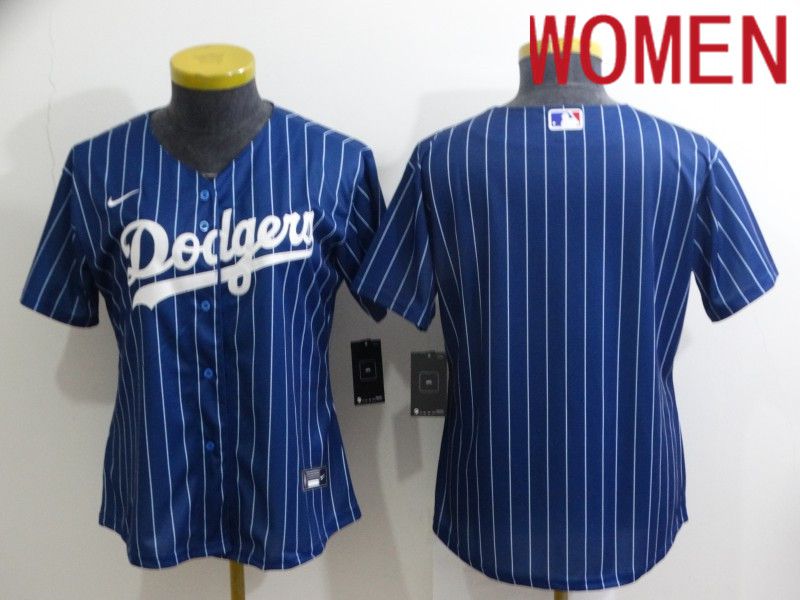 Women Los Angeles Dodgers blank Blue Stripe Throwback Nike 2022 MLB Jerseys->los angeles dodgers->MLB Jersey